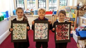 Children with their poster art ready for display